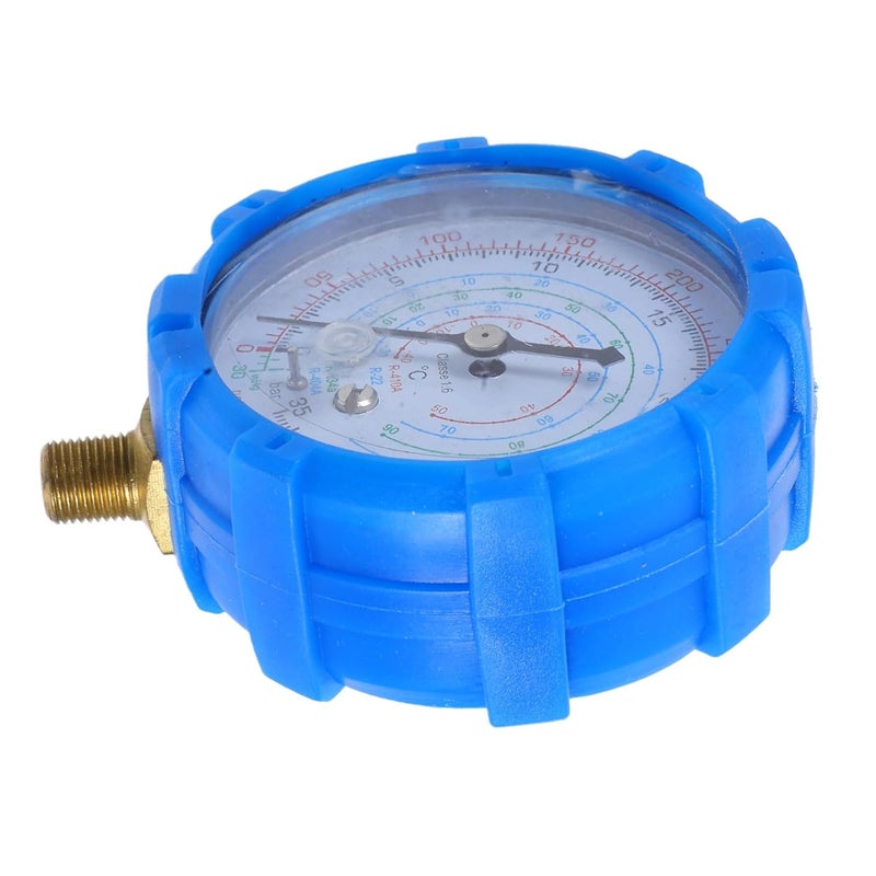 Blue Automotive Manifold Gauge Set High Pressure Cooling System Tool with Hoses for AC Maintenance - Image 1